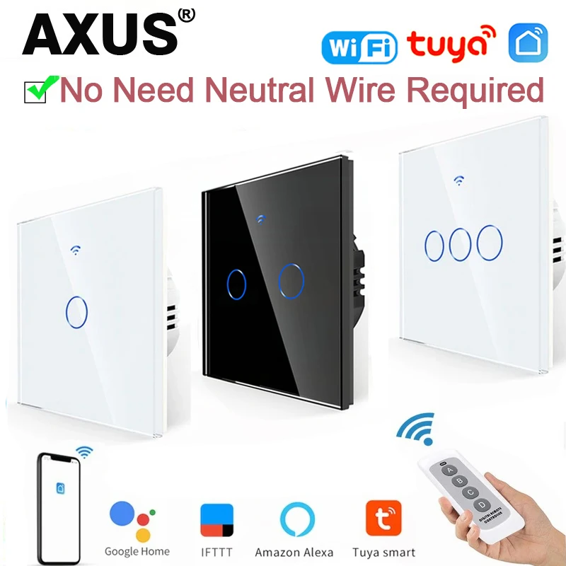 EU WiFi 스마트 라이트 스위치 무선 터치 스위치 RF433 스마트 홈 라이프 투야 앱 제어 알렉사 구글 홈 지원