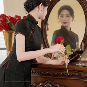 플러스 사이즈 3XL 4XL 치파오 탑 중국 전통 만다린 칼라 당나라 스타일 셔츠 코트 레이스 중국 스타일 여성 치파오 블라우스