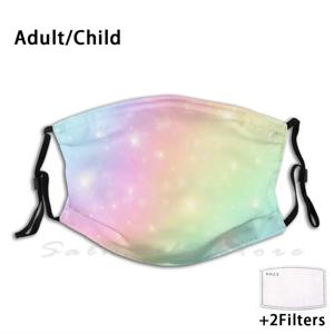 페이스 마스크 레인보우 페이스 마스크가있는 유니콘 파스텔 스카이 성인 키즈 안티 더스트 필터 Diy 마스크 유니콘 페이스 마스크 카와이 페이스 마스크