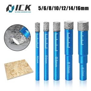 다이아몬드 Brazed 건식 드릴링 비트 도자기 컵 톱 세라믹 대리석 화강암 타일 구멍 오프너 구멍 톱 커터 1Pc 5-16mm 라운드 생크