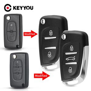 KEYYOU 수정 버전 자동차 키 푸조 307 408 308 시트로엥 C-Triomphe C-Quatre C2 C3 C4 C5 Berlingo CE0536 CE0523