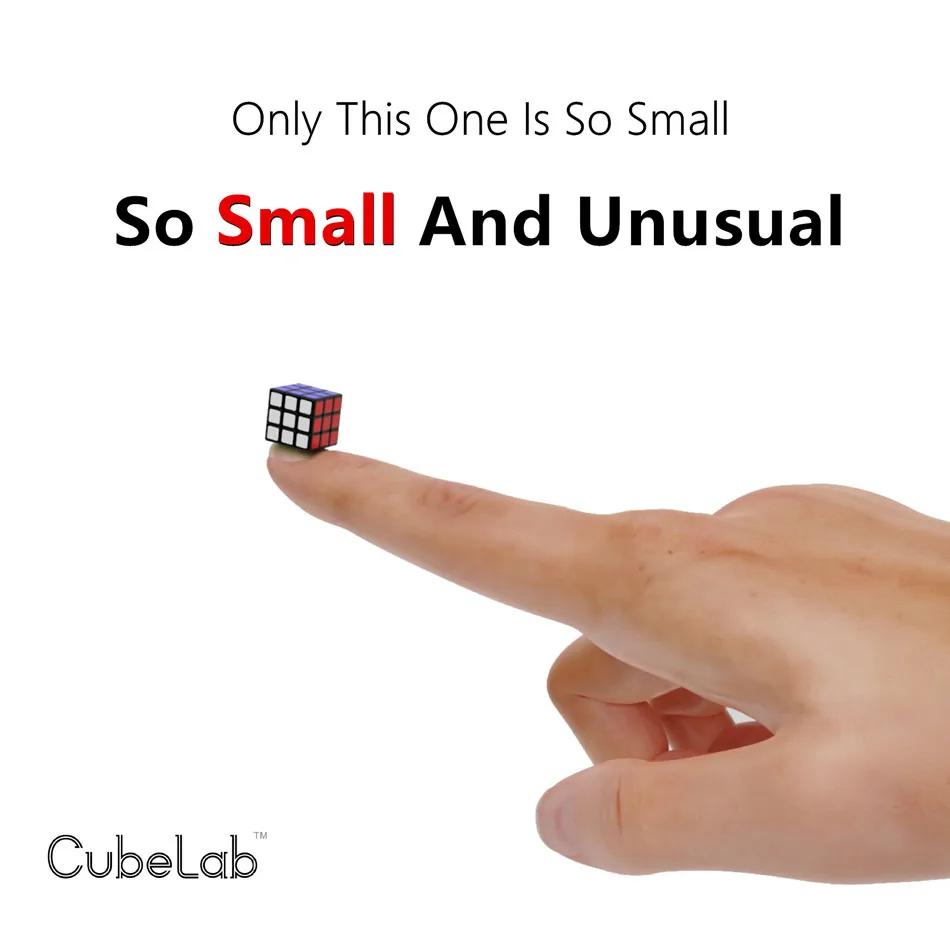 Cubelab 1cm 미니 매직 큐브 작은 3x3 전문 1 CM 스피드 큐브 매직 큐브 퍼즐 블루 핑크 블랙 어린이를위한 장난감 어린이 선물