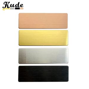 10Pcs 레이저 조각 금속 이름 배지 골드 실버 컬러 미러 닦았 스테인레스 스틸 배지 빈 재료 70x25 60x20 70x20mm