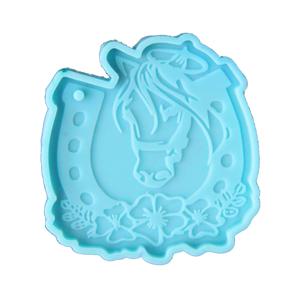 수지 실리콘 말굽 꽃 금형 키 체인 비누 주조 금형 UV 에폭시 수지 공예 펜던트 DIY 공예 만들기