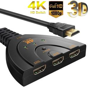 HDMI 호환 스위치 KVM 분배기 4K 2K 3D 3 입력 1 출력 미니 3 포트 비디오 스위처 허브 1080P DVD HDTV Xbox PS3 PS4