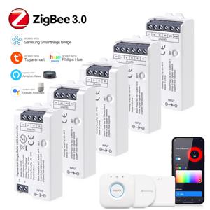 Zigbee 3.0 스마트 홈 RGB Led 컨트롤러, 5050/2835 네온 COB Led 테이프 조광기, 디밍이 가능한 RGBCCT LED 스트립 컨트롤러 용 Wifi 스위치