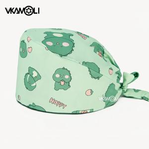 귀여운 만화 인쇄 Tieback 의료 외과 모자 의사 임상 실험실 모자 간호사 치과 의사 미용사 애완 동물 가게 스크럽 모자