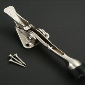 문 스토퍼 헤비 듀티 무소음 아연 합금 문 스톱 논슬립 고무 팁 숨겨진 벽 보호 하드웨어