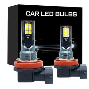 2Pcs H8 H9 H11 LED 자동차 안개 전구 DRL 오토바이 헤드 라이트 램프 자동 운전 전조등 3000K 6000K 12000K 12V 24V 80W
