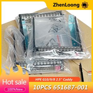 HP G8 Gen8 G9 G10 DL380p 651699 DL360p ML350e ML310e 651699-001 용 SFF SAS SATA HDD 트레이 캐디, 651687-001 2.5 인치, 10 개