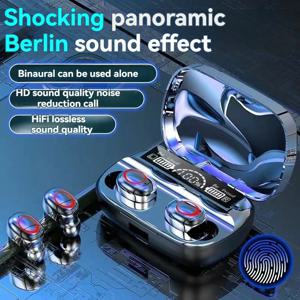 M10 무선 헤드폰 TWS 블루투스 터치 컨트롤 이어폰, 스포츠 이어버드, 하이파이 스테레오 게이밍 헤드셋, 스마트폰용 마이크 포함