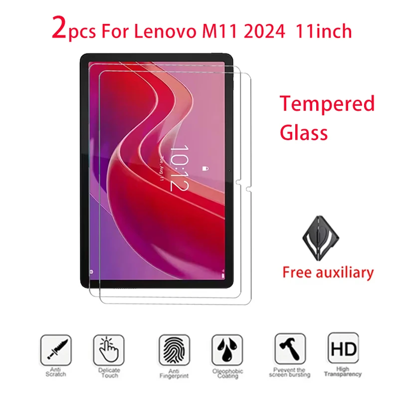 레노버 탭 M11 11 인치 2024 태블릿 보호 필름 무료 거품에 대한 2 조각 HD 스크래치 방지 화면 보호기 강화 유리