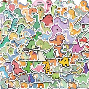 귀여운 만화 짧은 다리 공룡 스티커, 하라주쿠 여행 가방, 홈 장식 DIY 스크랩북 커피 PVC 클래식 스티커, 100 개