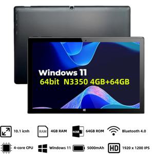AR20 10.1인치 윈도우 11 태블릿 PC 4GB DDR 램 64GB 인텔 셀러론 N3350 쿼드 코어 1920 x 1200 HD IPS HD-MI 타입-C 듀얼 카메라