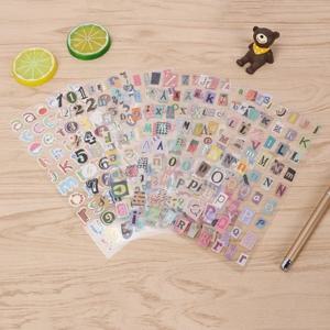 6 시트/많은 영어 알파벳 번호 레트로 스티커 앨범 일기 장식 DIY 장식 스티커 수제 스티커 Scrapbooking