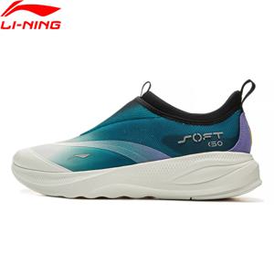 Li-Ning 남성용 SOFT GO 2 운동화 COMFOAM 슬립온 소프트 두꺼운 힐 라이닝 편안한 착용 가능한 스포츠 캐주얼 신발 AGLV005