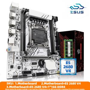 ZSUS X99-W 마더보드 세트 키트(LGA2011-3 Xeon E5 2680V4 CPU DDR4 16GB(1*16GB) 2133MHZ RAM 메모리 NVME M.2 SATA 포함)