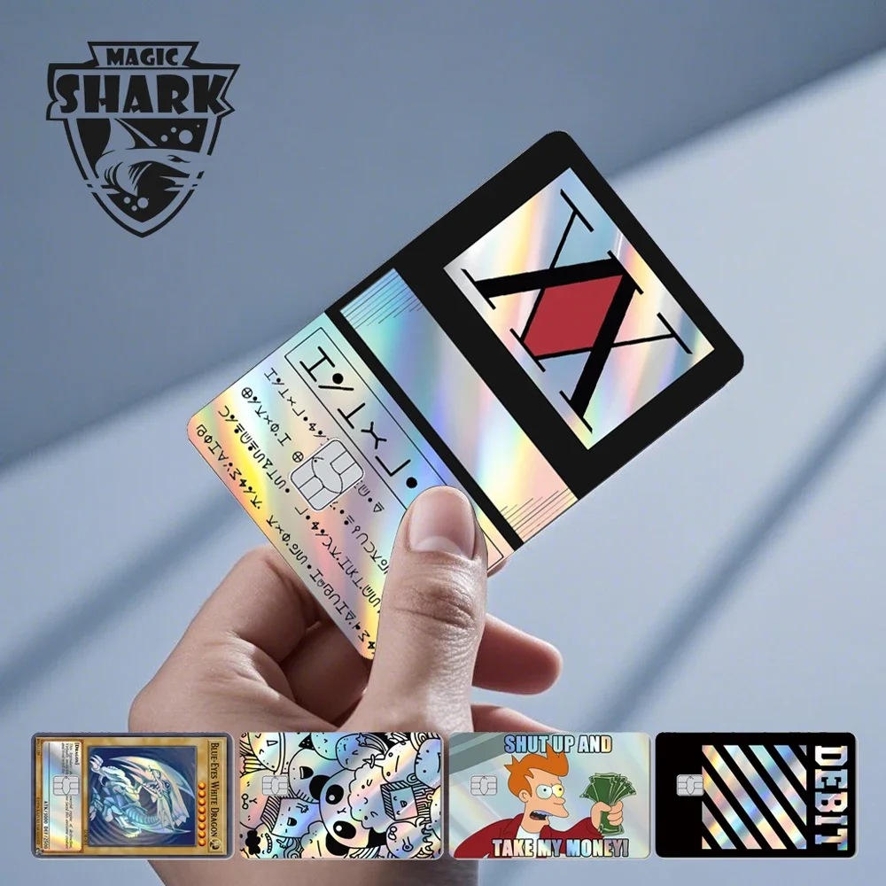 매직 상어 해골 팬더 헌터 브로크 파란 눈 드래곤 레이저 홀로그램 스티커 커버 필름 스킨 신용 은행 직불 카드