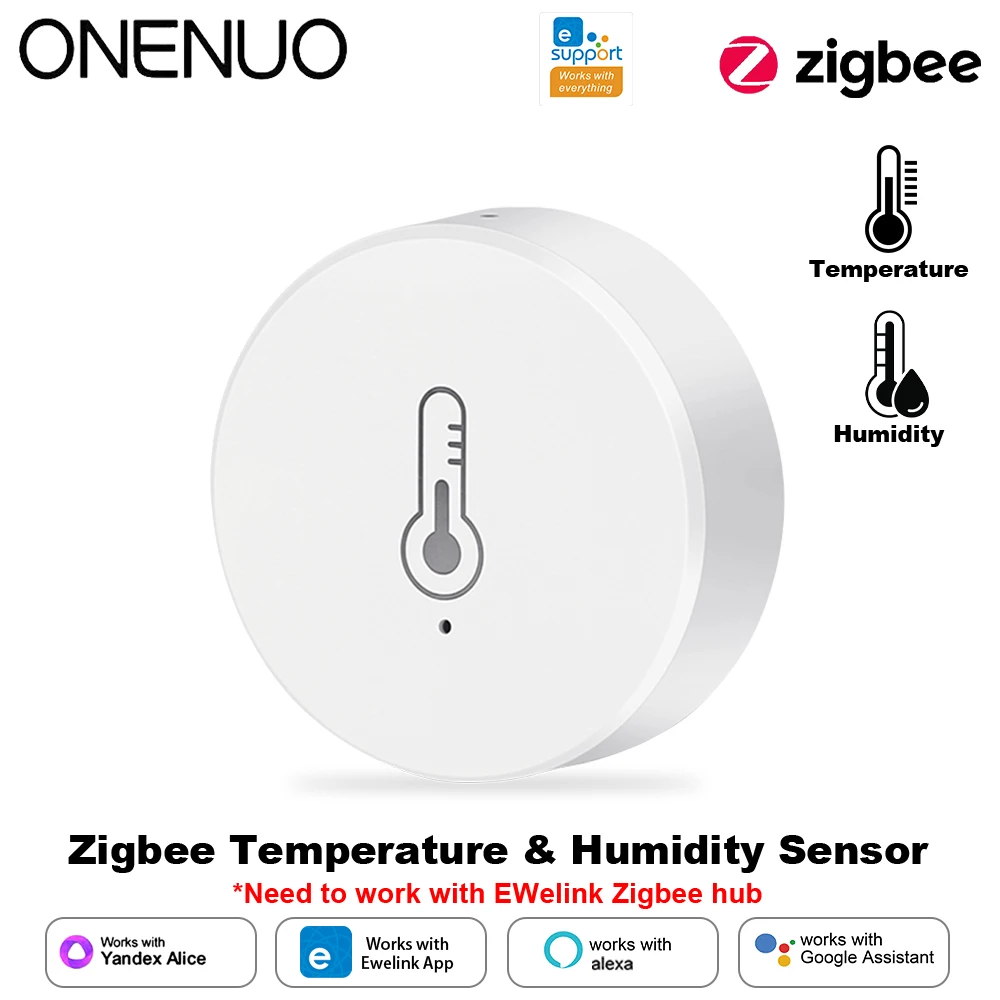 Ewelink ZigBee 스마트 온도계 습도계 컨트롤러 온도 습도 센서 Alexa Google 용 배터리 구동 앱 제어