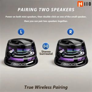 G200 블루투스 5.3 휴대용 스피커 RGB 조명 마그네틱 스피커 BT5.3 미니 사운드 박스 7 시간 재생 전화 홀더 스피커