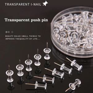 투명 플라스틱 팁과 스틸 팁이 있는 게시판용 푸시 핀 장식용 푸시 핀 50/100/200PCS