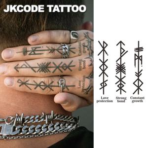 허벌 타투 고대 바이킹 평화 고대 텍스트 토템 