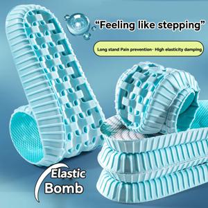 1 쌍의 스포츠 깔창 남성 여성 부드러운 탄성 쑥 냄새 방지 통기성 충격 흡수 발 관리 편안한 부드러운 깔창