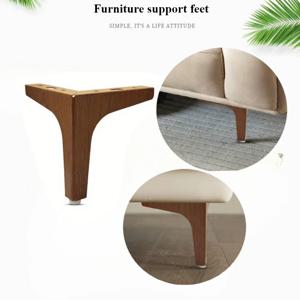 [소박한 금속 다리] 4pcs 금속 나뭇결 가구 다리 10/15cm 호두 색상 캐비닛 다리 소박한 스타일 간단한 소파 교체