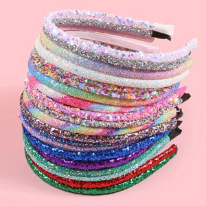 4/12/10pcs 소녀를위한 다채로운 스팽글 반짝이 머리띠 귀여운 머리 후프 할로윈 크리스마스 파티 헤어 액세서리 어린이 여성을위한