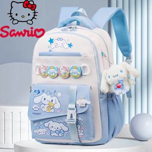   시나모롤 백팩 배지 플러시 펜던트 캐주얼 귀여운 만화 어깨 가방 조절 가능한 어깨끈 초경량 기어