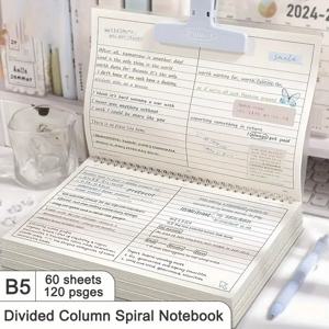 PVC 소프트 커버 코일 노트 마인드 맵 메모장 120 페이지 B5 DIY 핸드북 노트 쓰기 패드 사무실 학교 용품