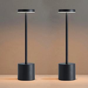 휴대용 LED 무선 터치 테이블 램프 충전식 책상 램프 3색 조절 가능한 침대 옆 창의적인 분위기 조명 방 장식용