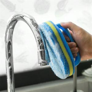 손잡이가 있는 주방 청소 브러시, 냄비 세척 스펀지, 두꺼운 수세미, 세라믹 타일 벽 청소 정화 도구