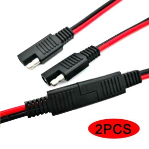 2Pcs SAE 단일 종단 케이블 전원 연장 커넥터 플러그 케이블 태양 전지 패널 배터리 어댑터 빠른 연결
