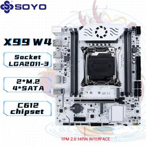 소요 X99 메인보드 DDR4 LGA2011-3 M 슬롯 2 지원 C612 칩셋 듀얼 채널 DDR4 SATA 3.0 화이트 쿨링 아머드 팬