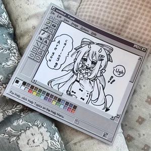 빈티지 컴퓨터 드로잉 스티커 메모지 50매 - 예술가 및 사무실 사용에 이상적, 내구성 있는 접착 메모지, 사무실용 스티커 메모지