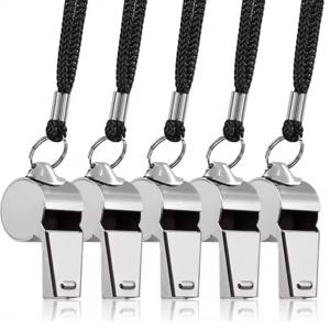 1/2/3개 스테인리스 스틸 호루라기 심판 스포츠 럭비 메탈 로프 파티 훈련 축구 농구 치어리딩 도구