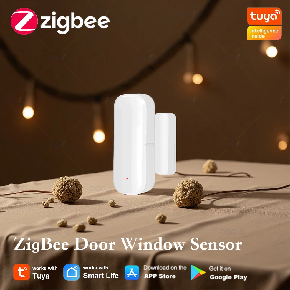 Tuya Zigbee 3.0 도어 윈도우 센서 스마트 보안 알람 열림/닫힘 감지기 가정용 도난 방지 도어 접촉 센서 앱 제어