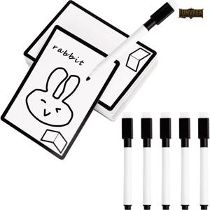 50개 재사용 가능한 드라이 이레이즈 카드 TCG, MTG 및 DND와 호환 가능 - 5개 마커가 포함된 양면 빈 토큰 카드, DIY 카드 게임 Ac