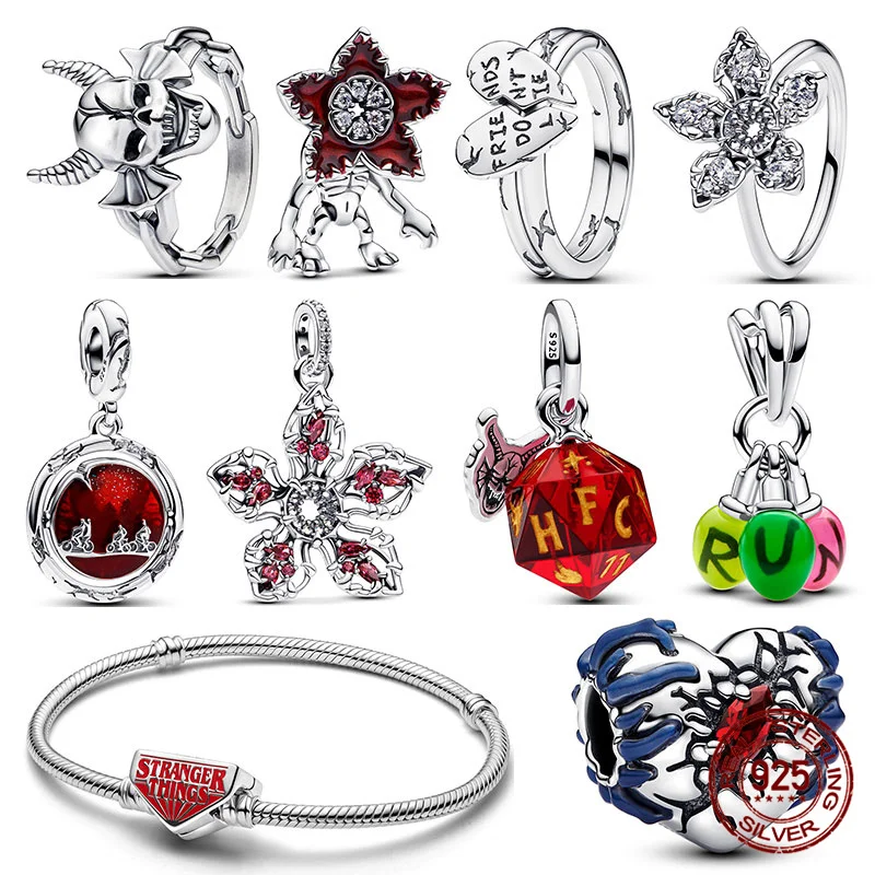 몬스터 테일즈 체셔 캣 구슬 인간 먹는 꽃 참스 실버 925 오리지널 팔찌 DIY 주얼리 제작 여성용 선물