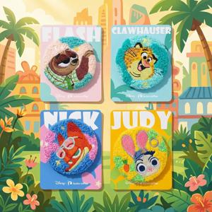 주토피아 원형 플러시 자석 냉장고 스티커 배지 백팩 창의적인 자석 펜던트 핀 핫 세일