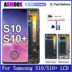삼성 갤럭시 S10 S10 플러스 LCD 디스플레이 터치 스크린 디지타이저 어셈블리 삼성 S10+ G973F G975F 디스플레이용 S10 스크린