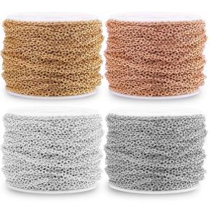 보석 만들기 용품에 대 한 2m 스테인레스 스틸 체인 Diy 쥬얼리 결과에 대 한 케이블 로즈 골드 실버 체인 목걸이 도매