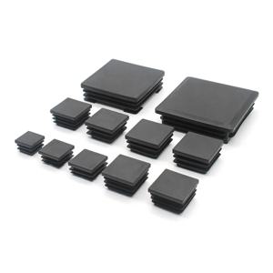 사각형 플라스틱 블랙 블랭킹 엔드 캡, 가구 다리 튜브 파이프 삽입 플러그, 장식 먼지 커버, 13x13mm-100x100mm