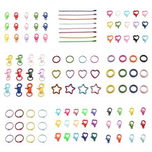 멀티 컬러 혼합 플라스틱 합금 오픈 링 랍스터 걸쇠 후크, 볼 체인 키 링 체인 커넥터, DIY 쥬얼리 제작