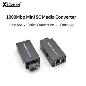 1 쌍 기가비트 100/1000M A/B SC 이더넷 파이버 스위치 미디어 컨버터 Rj45 광 트랜시버 20KM fibra 스위치(전원 공급 장치 포함)