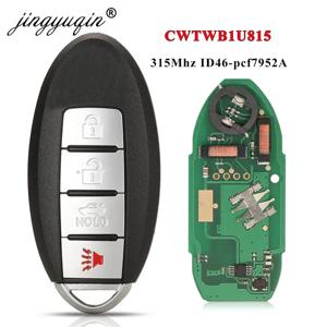 Jingyuqin CWTWB1U815 닛산 Sunny Teana Sylphy Sentra Versa 315Mhz ID46-pcf7952A TWB1U815 4BTN Keyless 용 원격 스마트 키 슈트
