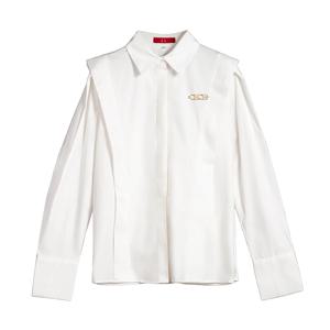 2024 여름 새 캐주얼 턴 다운 칼라 프릴 솔리드 여성용 블라우스 레이디 스위트 오피스 긴 소매 싱글 브레스트 셔츠 탑