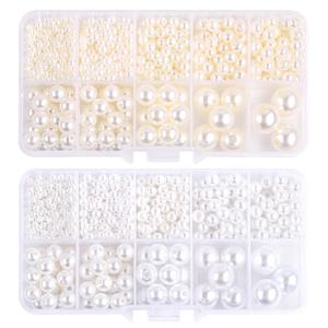 ABS 진주 세트 박스 비즈, DIY 수제 귀걸이, 팔찌, 목걸이, 휴대폰 체인 및 장식, 약 800 개