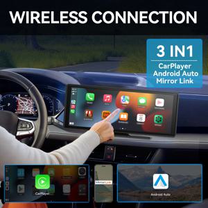 자동차 화면 용 범용 휴대용 Carplay, Apple 또는 Android 용 자동차 라디오 멀티미디어 WIFI 비디오 플레이어 무선 Carplay 화면